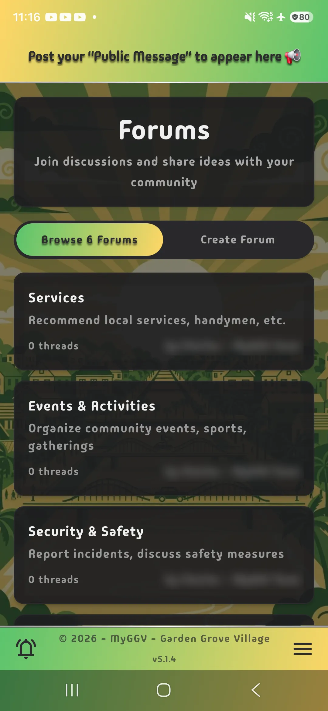 MyGGV community forums list